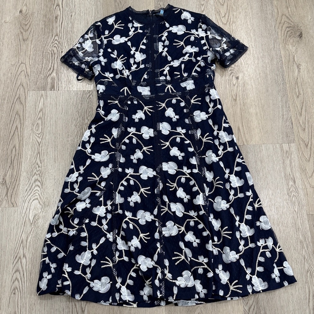 ANTONIO MELANI Navy Dress with Embroidery